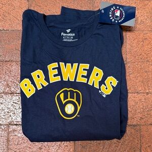 Fanatics Navy and Yellow Brewers Tee Koenig 47